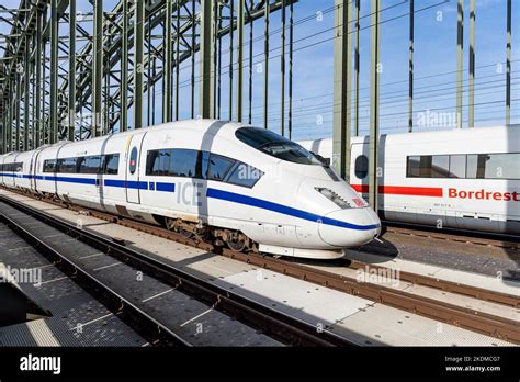 ICE 3 high-speed train on the Hohenzollern Bridge Stock Photo - Alamy