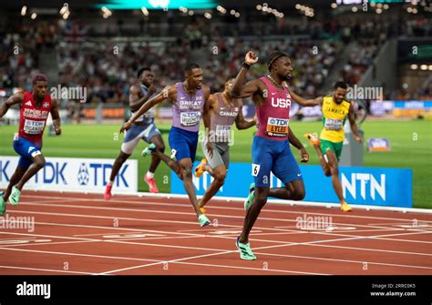 Noah Lyles of the USA competing in the men’s 200m final on day 7 of the ...