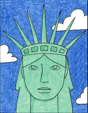 How to Draw the Statue of Liberty Tutorial Video and Coloring Page