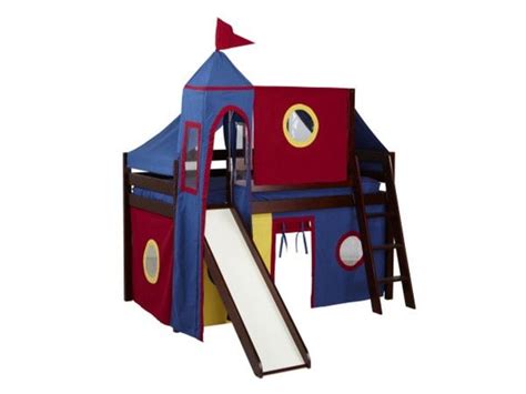 Jackpot Low Loft Castle Bed with Slide in Red and Blue $598 | FREE ...