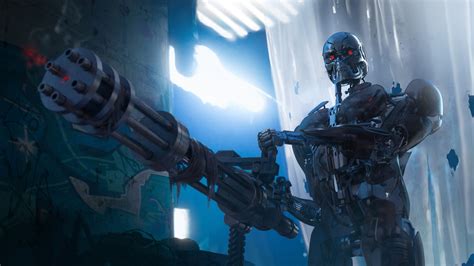 T-800 minigun, Terminator Genisys, Machine guns, Robot, HD Wallpaper | Rare Gallery