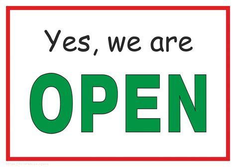 Yes, We Are Open - Free Printable Sign - Free Printables