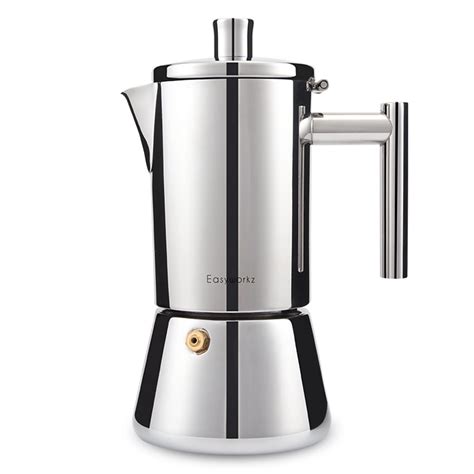Buy EasyworkzDiego Stovetop Espresso Maker Stainless Steel Italian Coffee Machine Maker 6Cup 10 ...