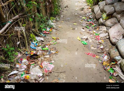 Plastic pollution at a village at Chanpur. Bangladesh Stock Photo - Alamy