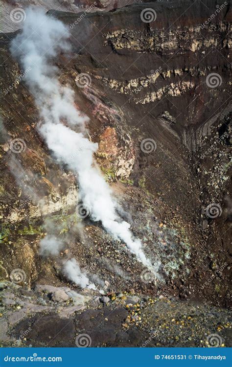 Fumarole. Active Volcano Goreliy on Kamchatka, Russia Stock Image ...