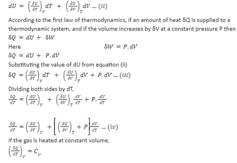 Notes on Formulas Involved With the Specific Heat Capacity of Gases