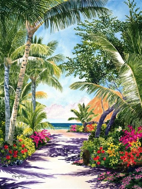 Tropical paintings in watercolor, oil and acrylic by Penny Gupton ...