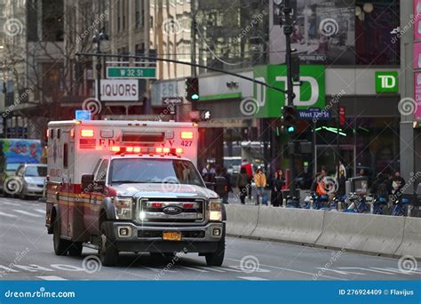 An Ambulance Rides with a Siren Editorial Stock Image - Image of ...