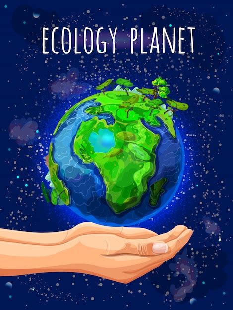 Free Vector | Cartoon eco planet poster