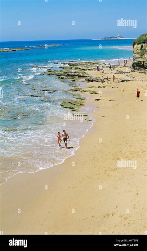 Spain Cape Trafalgar Sunset Costa de la Luz Cadiz Andalucia Tourists on ...