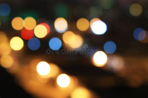 Night Beautiful Lens Disperses Scene To Blur the Effect Stock Image - Image of colors, outdoors ...