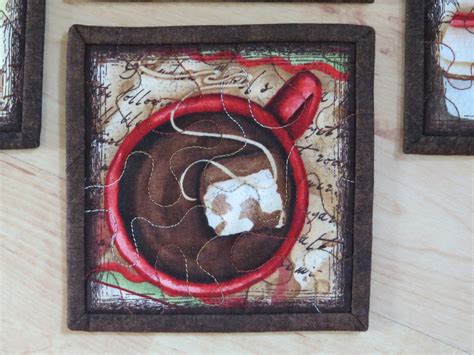 Quilted Coasters 5-inch Square 13cm Set of 4 Hot Cocoa Red - Etsy