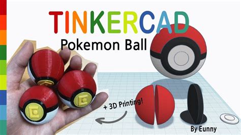 51) Pokemon Ball with Tinkercad | 3D modeling How to - YouTube