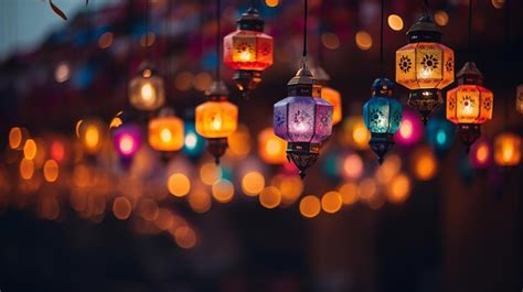 Premium AI Image | Diwali Lanterns in the Night