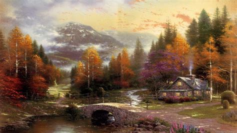 Thomas Kinkade Fall Wallpapers - Top Free Thomas Kinkade Fall Backgrounds - WallpaperAccess