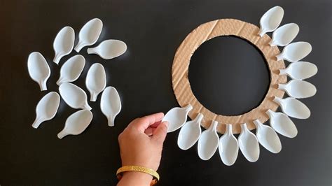 Beautiful Wall Hanging Craft Using Plastic Spoons / Paper Craft For Home Decoration / DIY Wall ...