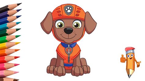 How to draw PAW Patrol Zuma easily step by step - YouTube