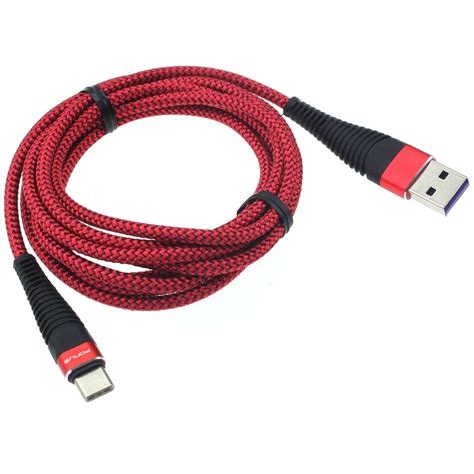 6ft USB Cable For Verve Connect, ZMax 11 - Type-C Charger Cord Power Wire USB-C Long Red Braided ...