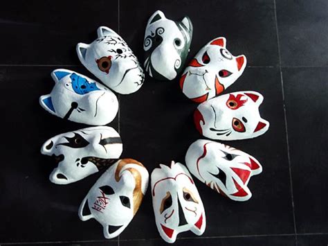 Our group's anbu masks by mellysa on deviantART | Anbu mask, Kitsune mask, Japanese fox mask