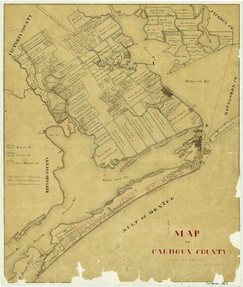 1863 Map of Calhoun County – Texas Tejano