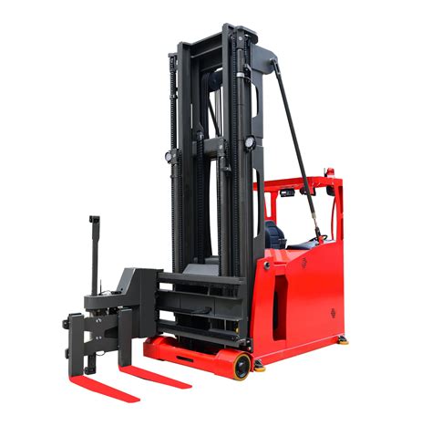 Very Narrow Aisle Tri-Lateral 3 Ways Electric Pallet Stacker Forklift with 3m to 10m Lift Height ...