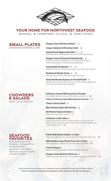 Anthony's At Cap Sante Marina menus in Anacortes, Washington, United States