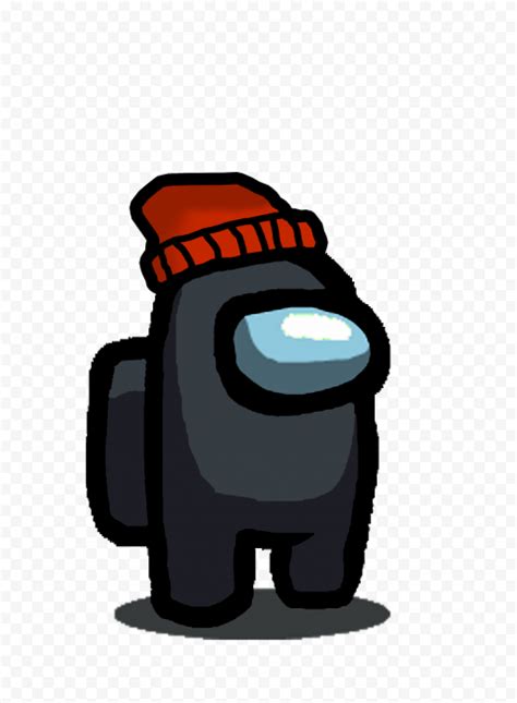 HD Black Among Us Character With Beanie Hat PNG | Citypng