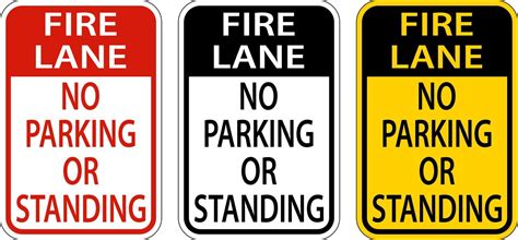 Fire Lane No Parking or Standing Sign On White Background 7485487 Vector Art at Vecteezy