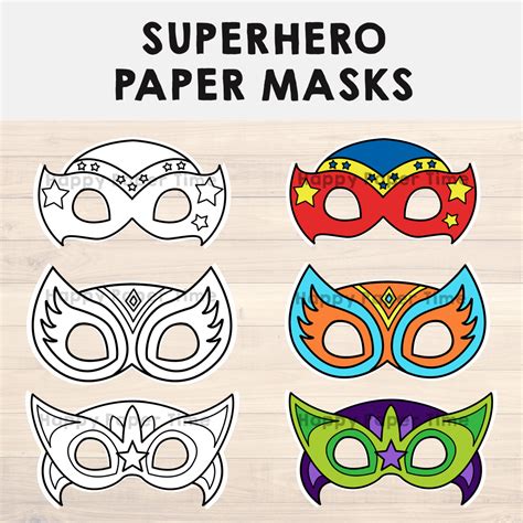 Superhero Mask Coloring Page