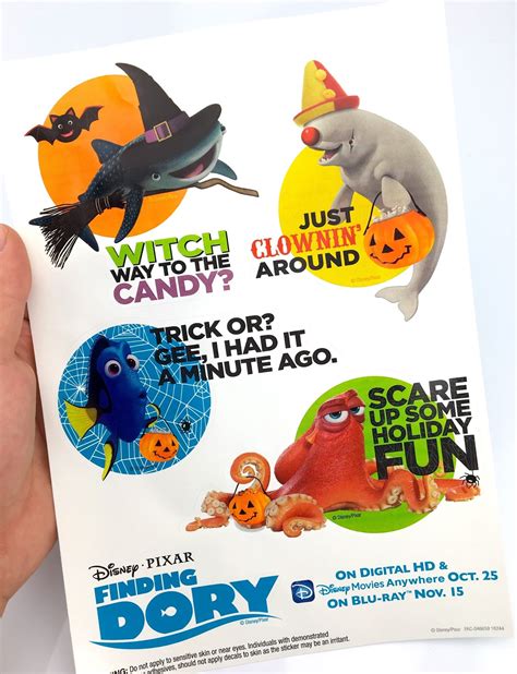 Dan the Pixar Fan: Finding Dory: Halloween Stickers (Disney Store Exclusive + Dress Rehearsal ...