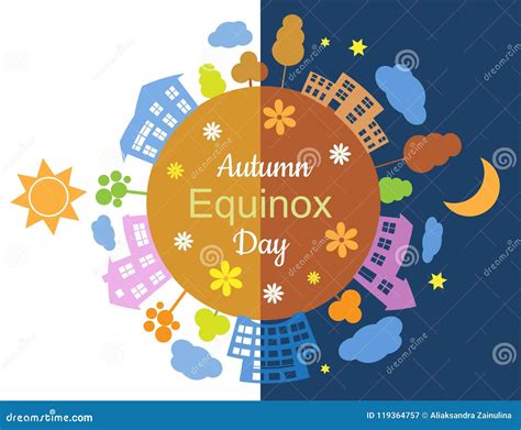 Autumn Equinox Day and Night Stock Vector - Illustration of autumn, park: 119364757