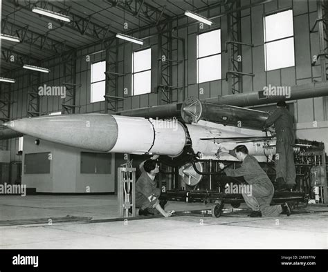 Bristol Bloodhound surface-to-air guided missile at Britain?s first guided weapons air defence ...