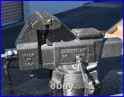 Columbian Heavy Duty D6 6 ½ Jaws Anvil Swivel Base Bench Vise Made U. S. A