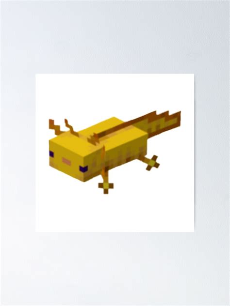 "yellow minecraft axolotl " Poster for Sale by isabellebee | Redbubble