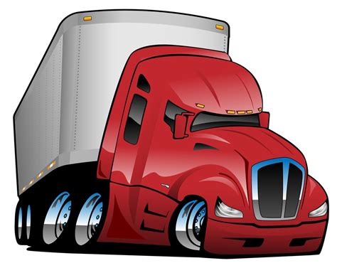 Semi Truck with Trailer Cartoon Vector Illustration 373263 Vector Art ...