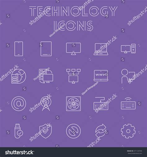 Technology Icon Set Stock Vector (Royalty Free) 371124740 | Shutterstock