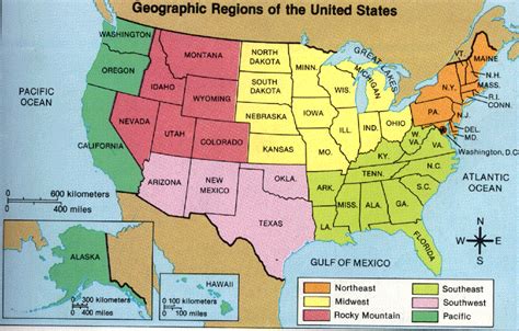 United States 8 Regions Map