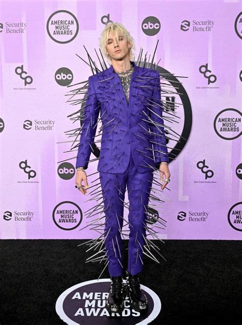 MGK Spike Suit American Music Awards Red Carpet