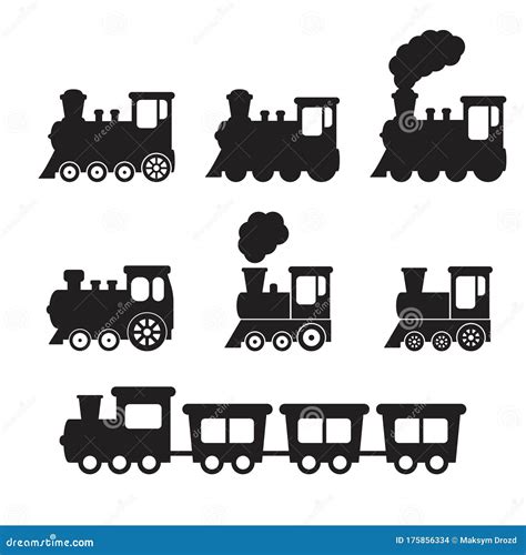 Train Icon, Train with Smoke Symbol Icon, Old Locomotive Silhouette ...