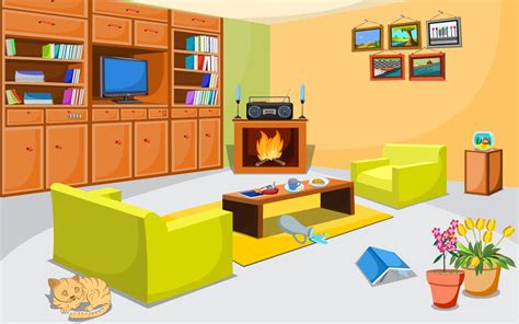 Living Room Cartoon / Illustration Of A Cartoon Interior Cozy Living Room ...