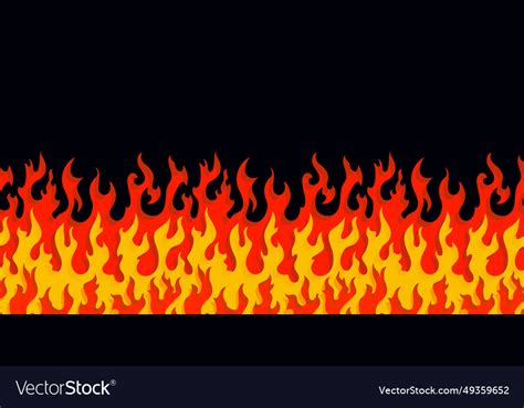 Abstract flame border seamless pattern Royalty Free Vector