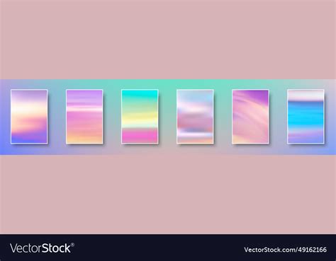 Set of colorful hologram paper card abstract Vector Image