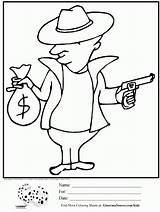 Cartoon Bank Robber Coloring Page  Home sketch template