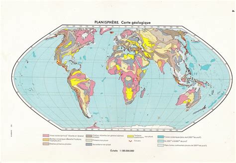 Vintage World Map Geologic 1950s by CarambasVintage on Etsy