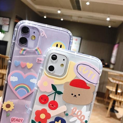 KAWAII CARTOON BEAR CUTE PASTEL PHONE CASE - Cosmique Studio