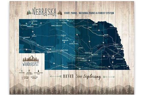 Nebraska State Park Map - World Vibe Studio