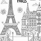 Paris Coloring Book · Creative Fabrica sketch template