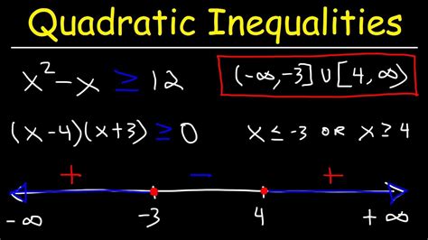 Quadratic Inequalities - YouTube