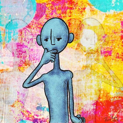 Self doubt Blue man Digital Art by Rene Lopez - Pixels