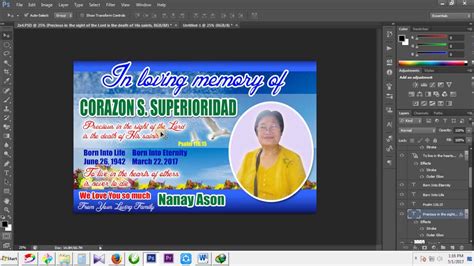 Photoshop Tutorial l How to make a Tarpaulin Layout,Design in Photoshop (Burial Layout) - YouTube